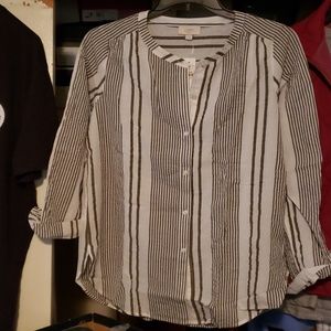 New Stripe Button Down Blouse
